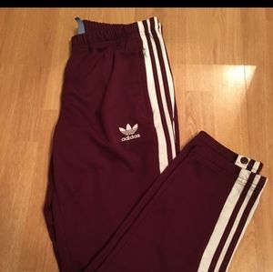 Burgandy Adidas Tear -Away Pants